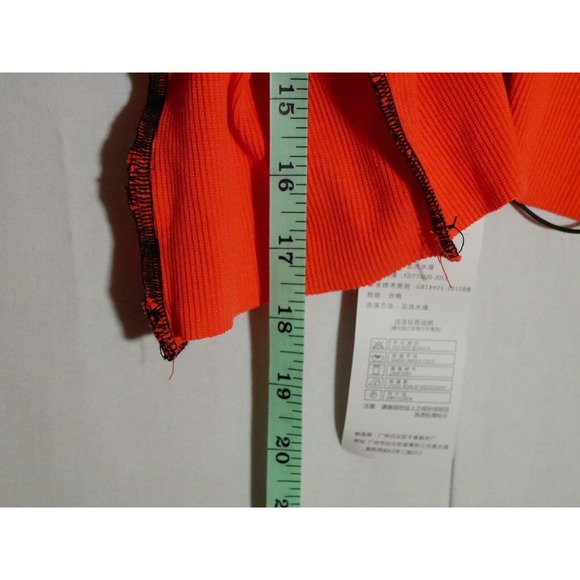 Do My Self Crop Top Trendy Design Orange Black Lace Front Woman Size Small - Picture 6 of 6